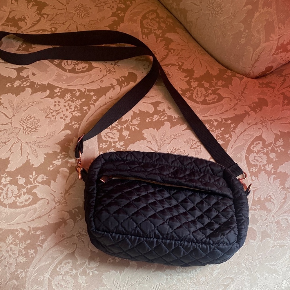 Quilted Black Crossbody Shoulder Bag